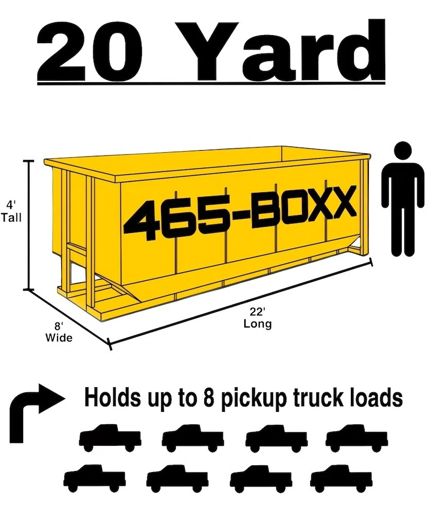 Boxx Systems 20 yard dumpster dimensions and size reference
